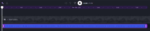 Screenshot of Climpchamp timeline, showing an audio file.